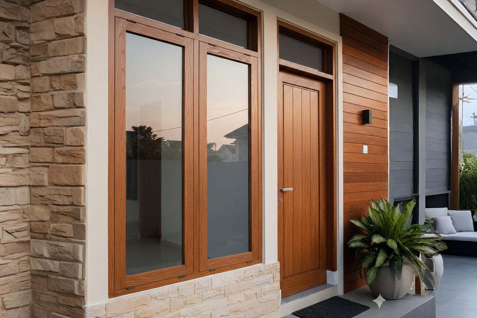 Model kusen aluminium serat kayu minimalis terbaru di Cikarang.