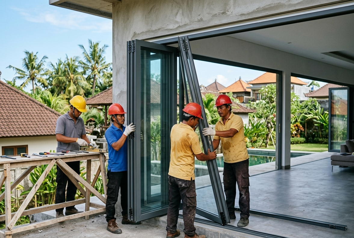 Pintu Lipat Alumunium Di Denpasar Efisien Mengatur Ruangan Jadi Luas